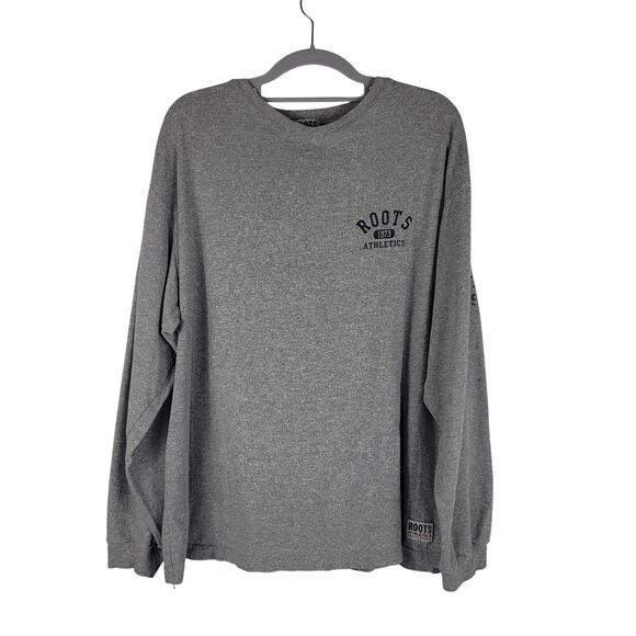 Roots Athletics Lightweight Long Sleeve Heathered Gray Men's Top L - Picture 1 of 5